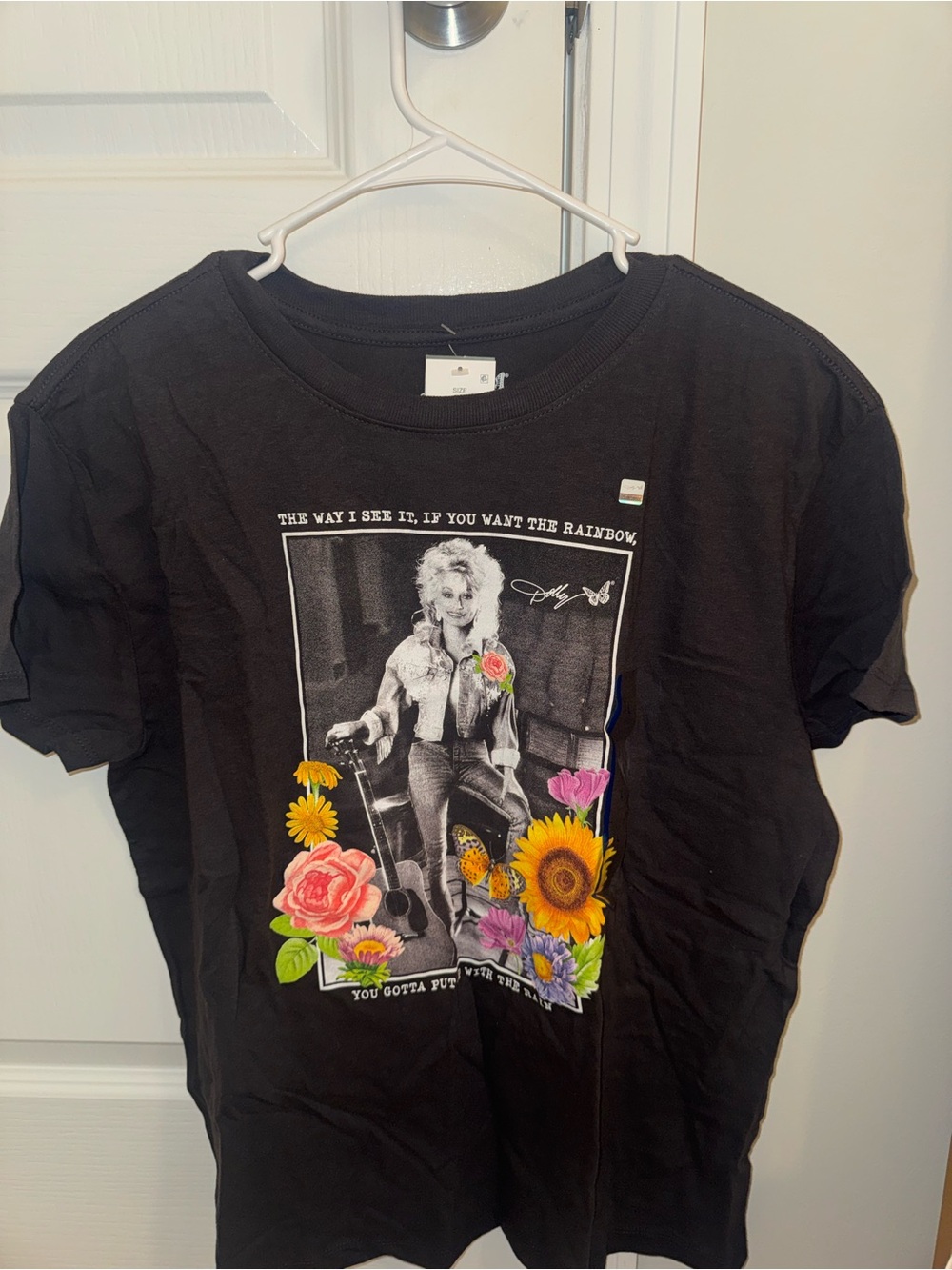 Dolly Parton Graphic Tee with Colorful Floral Print